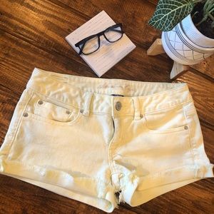 American Eagle soft yellow jean shorts